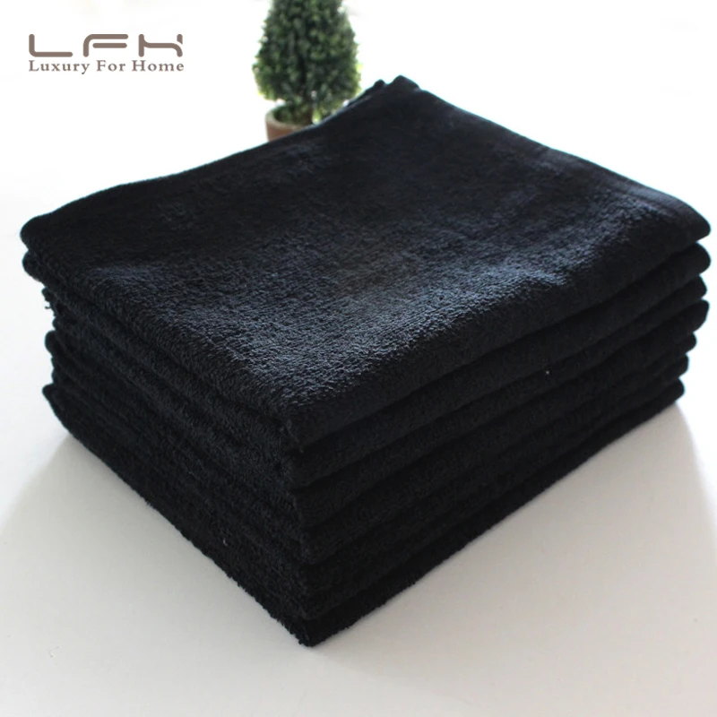 LFH 35х75см 150 г плотное черное полотенце хлопковые большие полотенца для рук