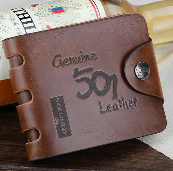 Brown 1 Винтаж Baellerry 501 мужская кожаная в ковбойском стиле, на застежке, чехол-кошелек - Цвет: Brown 1