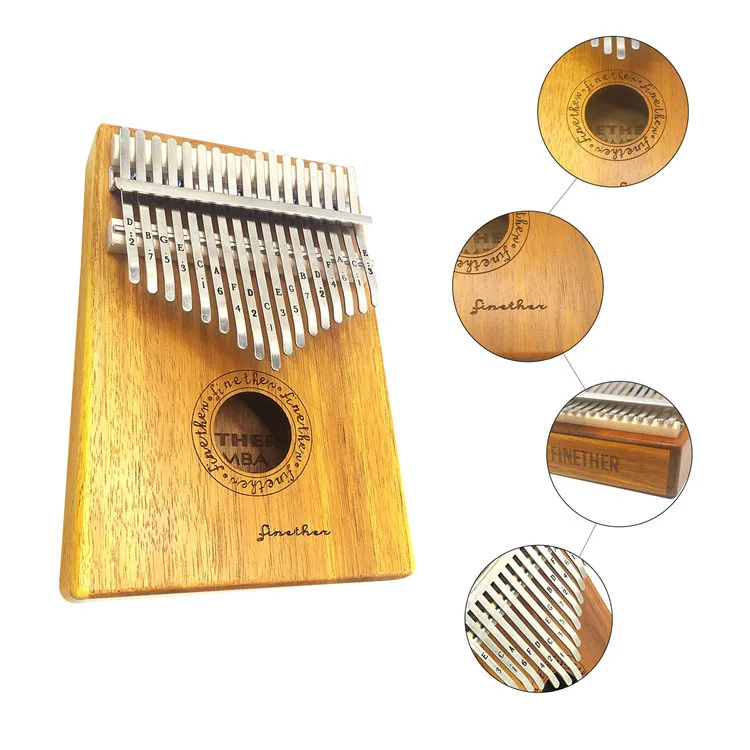 17 ключ палец калимба Mbira Sanza большой пианино карманный размер поддерживающая