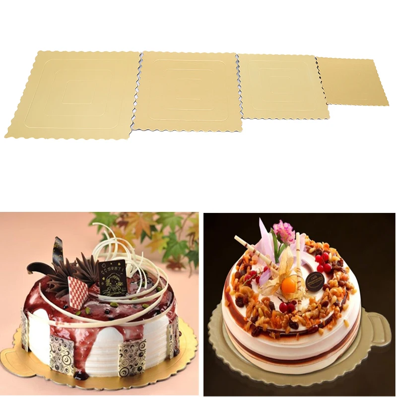 1 шт. Золотая круглая/Квадратная тарелка для торта круглая основа бумажная чашка