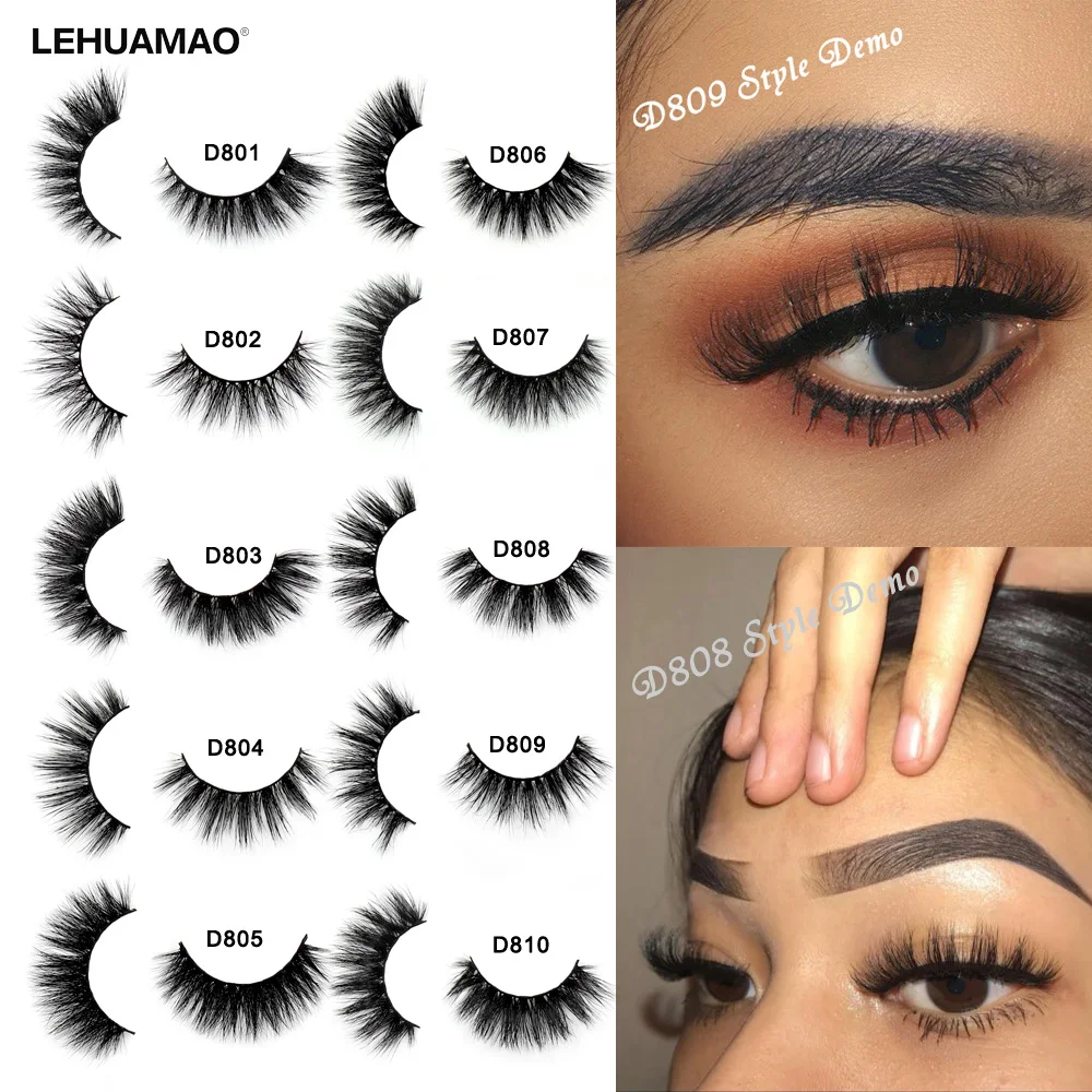 

LEHUAMAO Makeup Eyelashes 3D Mink Lashes Thick HandMade Fluffy Lashes Cruelty Free Volume Wispy Soft Lash Reusable False Eyelash