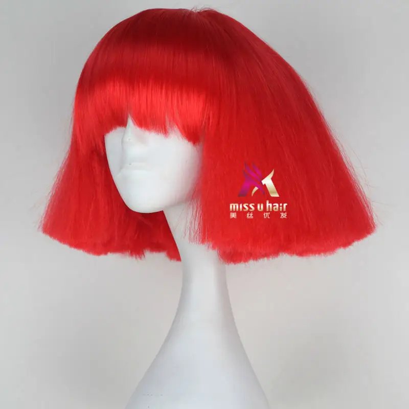 Парик для косплея Miss U Hair девушек короткие курчавые прямые синтетические
