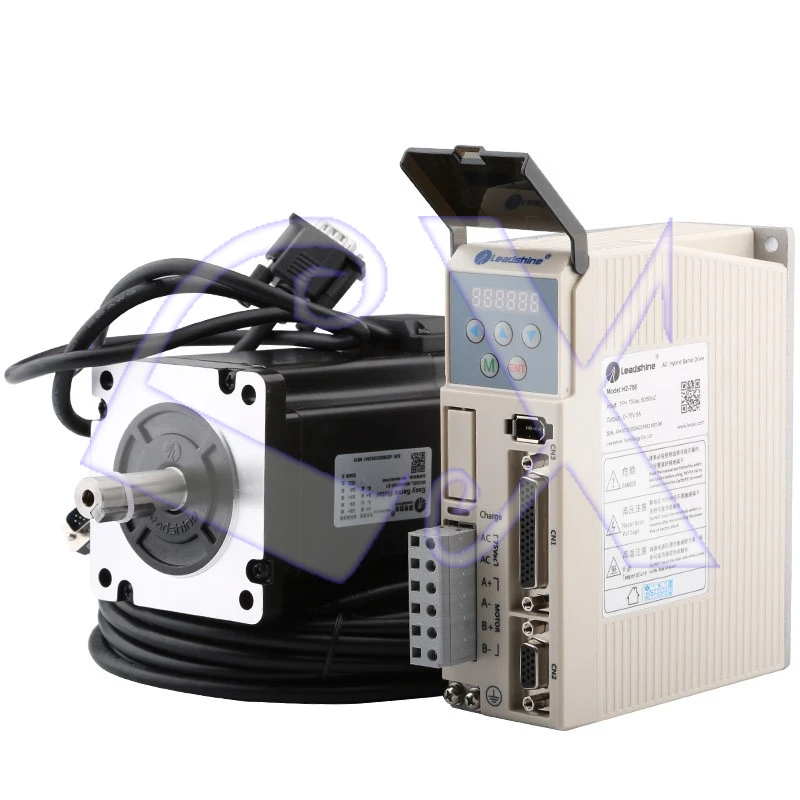 

Leadshine NEMA34 2 phase hybrid Closed-loop Motor Drive Kit 86HSM85-BZ-E1 8.5NM Motor with Brake + H2-758 Driver 3M Cable