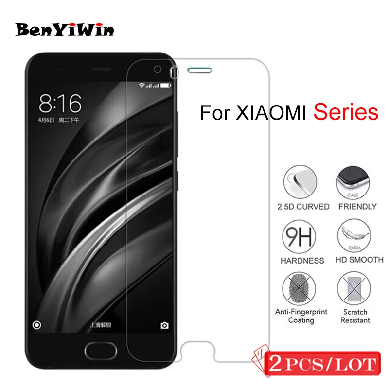 2 шт. Защитная пленка для экрана xiaomi MI6 MI6X A1 A2 защитная из закаленного стекла Mi 3 4 5 6