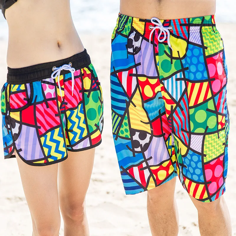 Набор для пары Шорты летняя Гавайская 2018 Мода обувь влюбленных пляжные Для