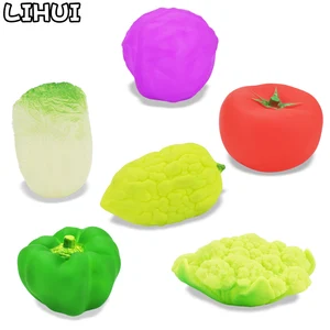 6 шт разноцветных овощей смешанные игрушки для ванной из мягкой пищалка скрипучий игрушки для купания для детей Детский костюм для купания, игрушка в подарок для детей