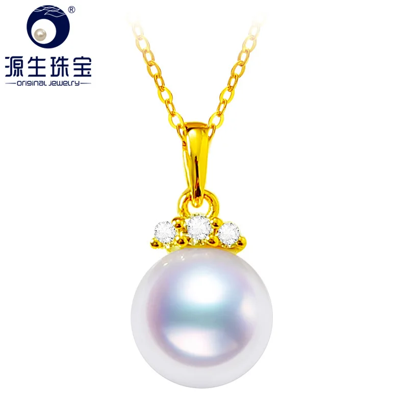 

Подвеска из чистого золота 7,5-8 мм с жемчугом Akoya, YS, 14k