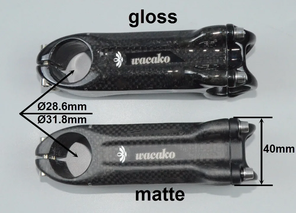 Цена Велосипедный стержень Wacako 3K из углеродного волокна, горный велосипед, шоссейный велосипед, 6 градусов, ствол, запчасти, вилка 28,6/31,8 мм, Руль 25,...