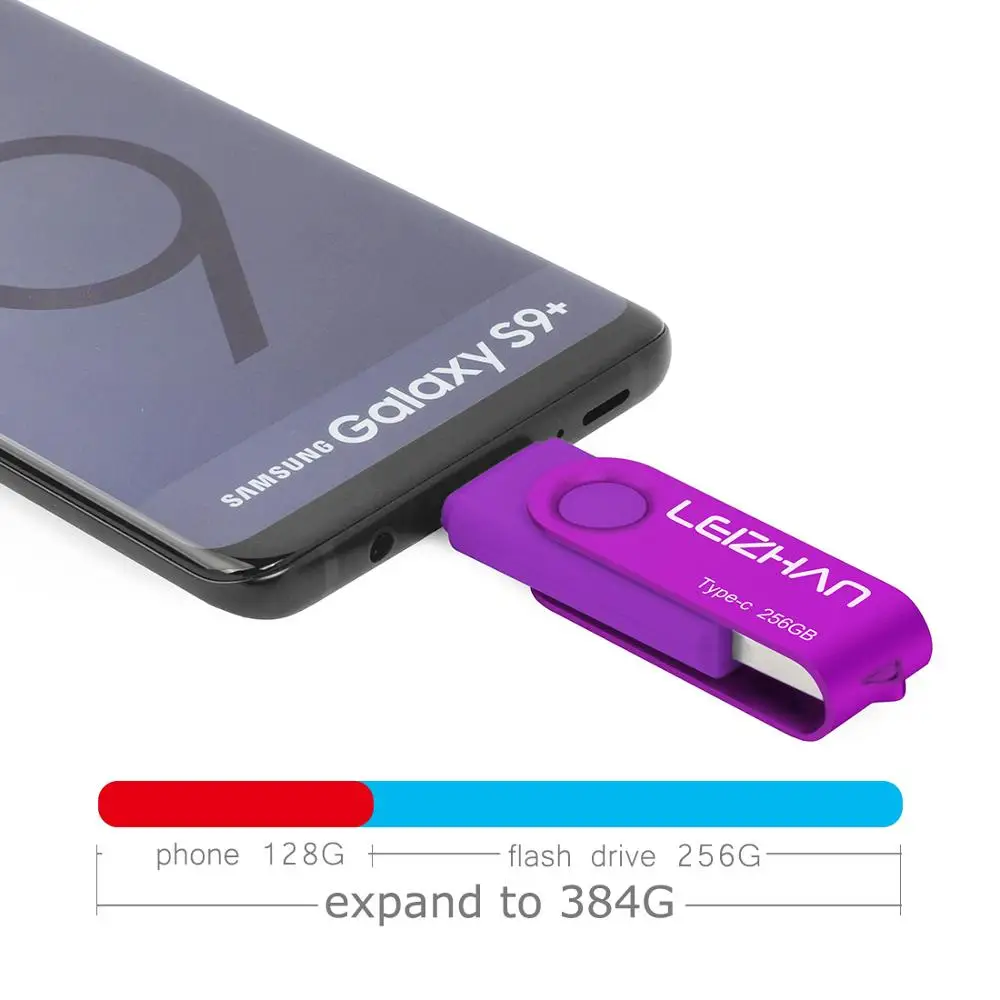 Флэш накопитель LEIZHAN USB C 256 ГБ флэш 3 0 быстрая скорость 16 32 64 128 карта типа C|USB