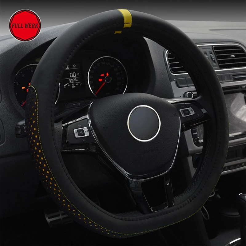 

1pc D Shape Steering Cover 38 cm Micro Fiber Leather Car Steering Wheel Cover Protector Guard Wrap Car Interior Accessories