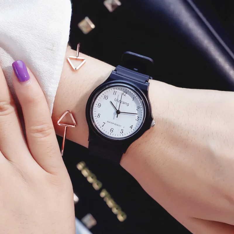 Силиконовые часы для женщин модные розовые кварцевые девочек простые