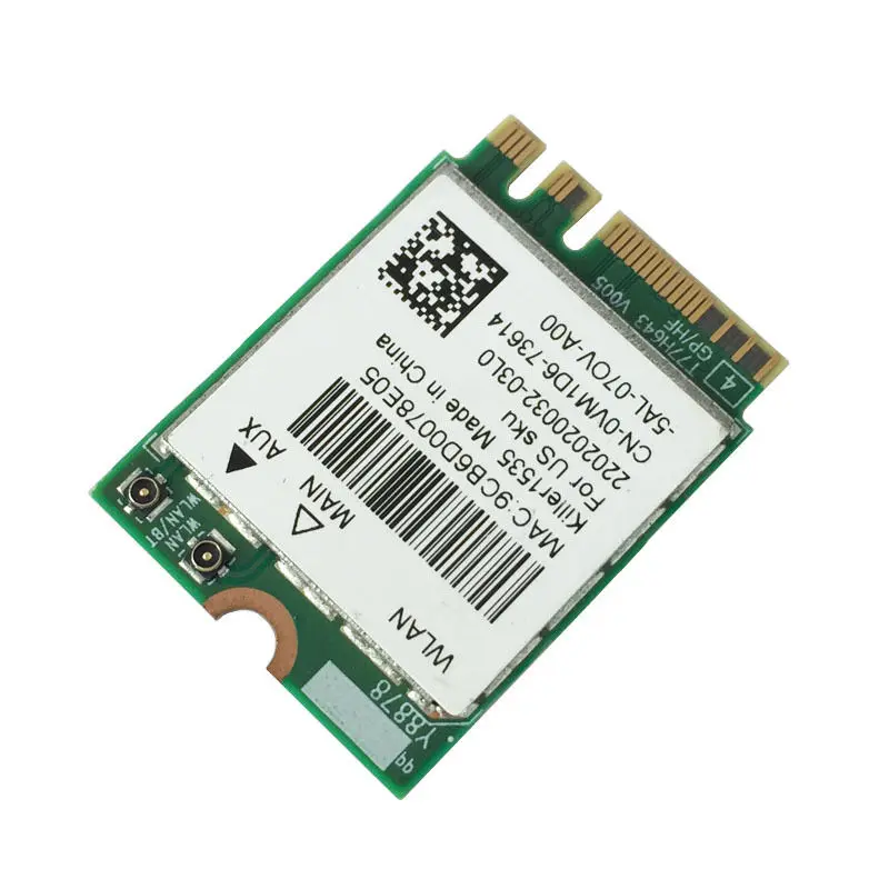 QCNFA364A Killer 1535 NGFF 867M беспроводная 802.11ac + Bluetooth 4 1 WIFI WLAN карта VM1D6 для Dell Alienware 13 R2 15 17