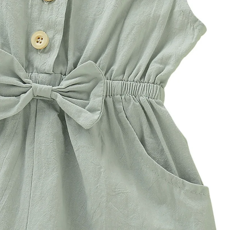 

1-6Years Toddler Kids Baby Girl Rompers Infant Button Sleeveless Ruffle Playsuit Jumpsuit Newborn Clothes Overalls Outfits