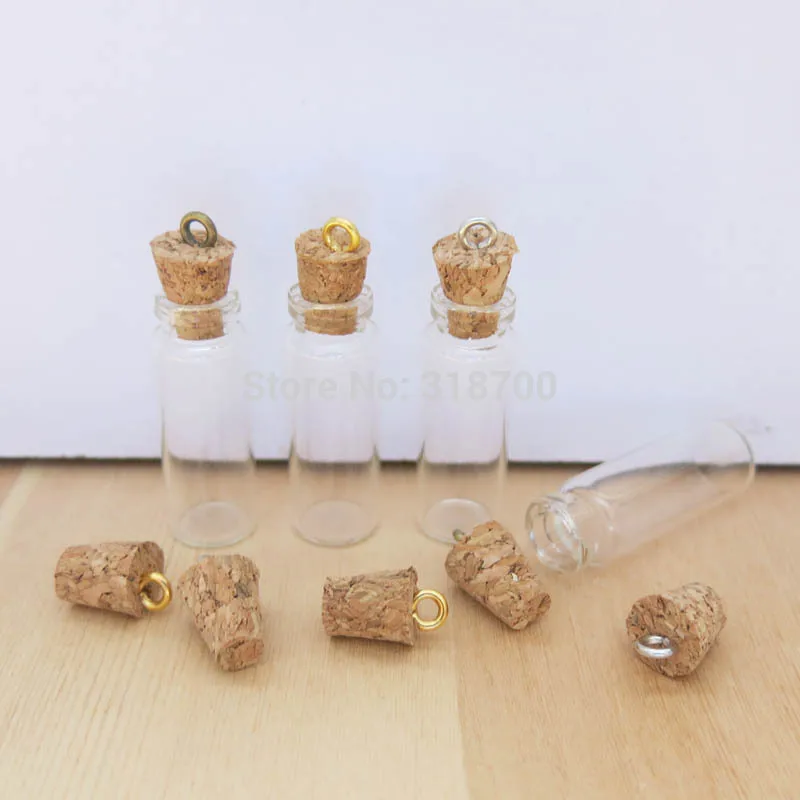 Портативный пустой 2 мл мини-проба Стекло флакон с проушиной крюк небольшой