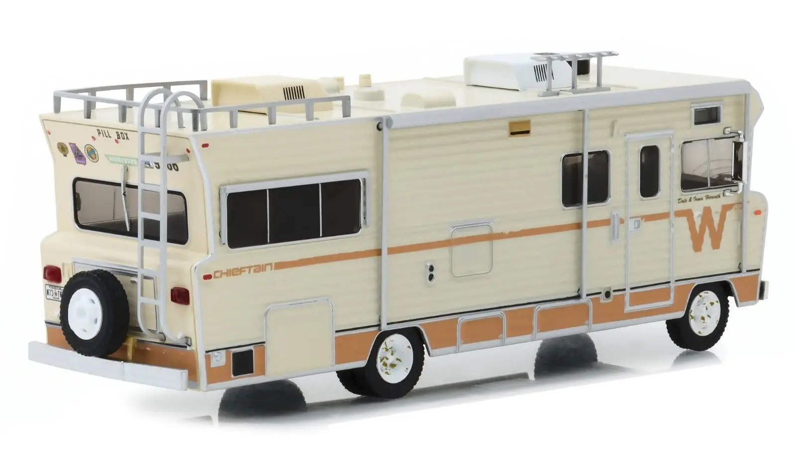 Зеленый свет 1:43 DALE'S 1973 WINNEBAGO CHIEFTAIN RV бутик сплав автомобиль игрушки для детей модель оригинальная коробка