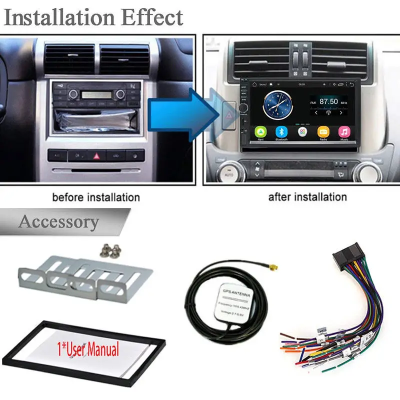 

Panlelo 2 Din Android Auto Radio 7 Inch Car Stereo Audio 1080P with Bluetooth Wifi FM AM Radio Video Player GPS Navigation