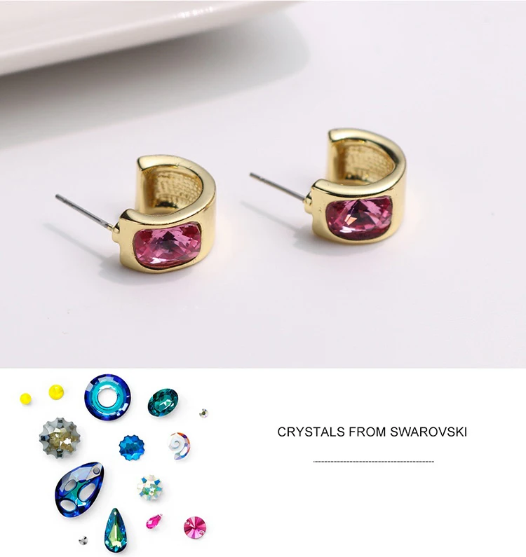 MALANDA оригинальный Кристалл от Swarovski серьги гвоздики для женщин модные золотые