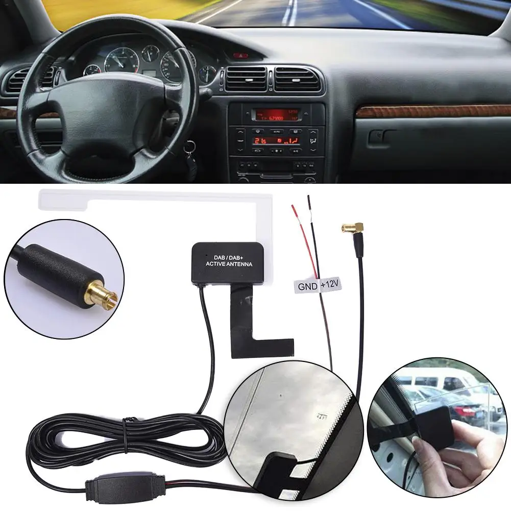 12V DAB Автомобильный цифровой активная антенна для радио ТВ ресивер цифрового авто