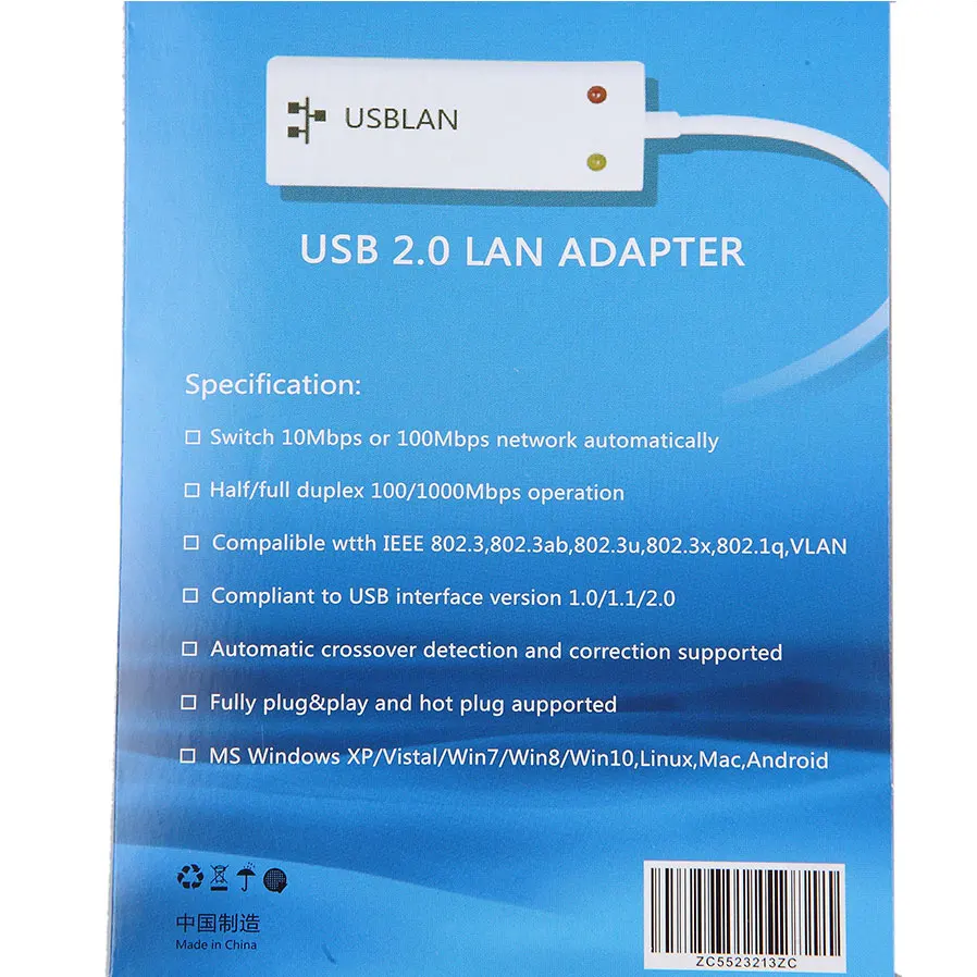 

Kebidumei USB 2.0 To RJ45 Wired Ethernet Network Adapter For Mac OS pc Laptop SmartTV Win 10 7 8