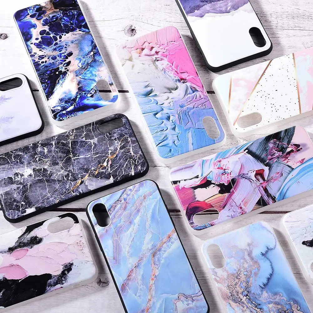 Boucho Cover Case for iphone XS MAX 6 6s 7 8 Plus Phone Cases Lovely Colorful Marble Granite Soft Silicone For XR X |