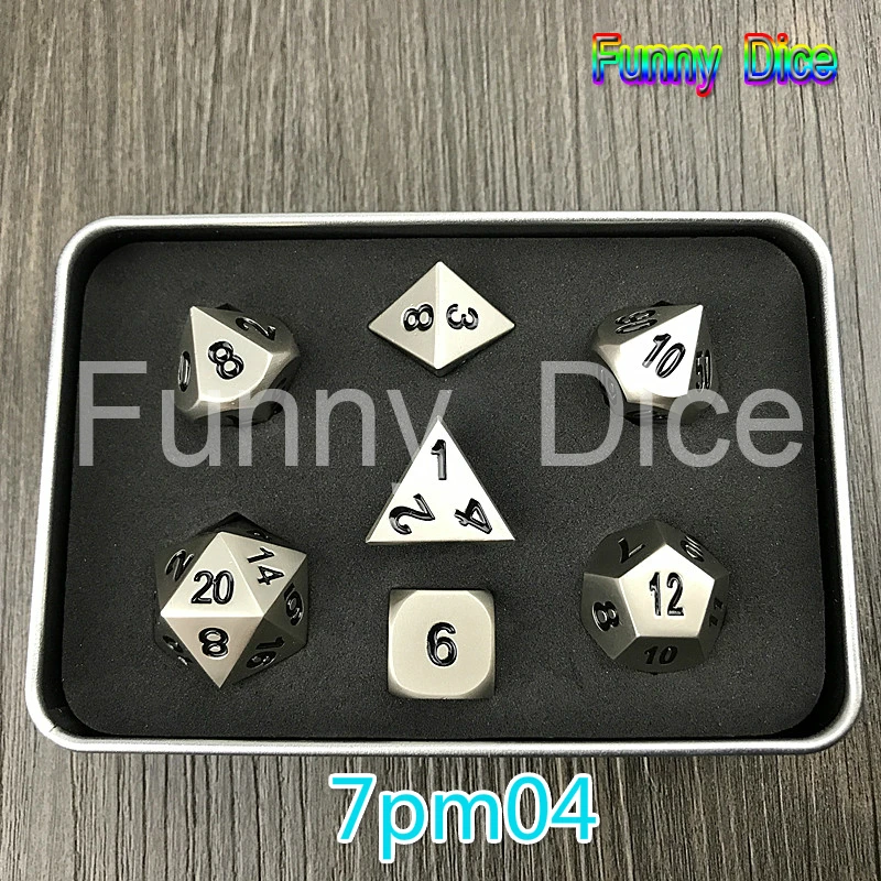 Набор золотых металлических игральных костей 7 RPG d4 d6 d8 d10 d % d12 d20 игральные кости с
