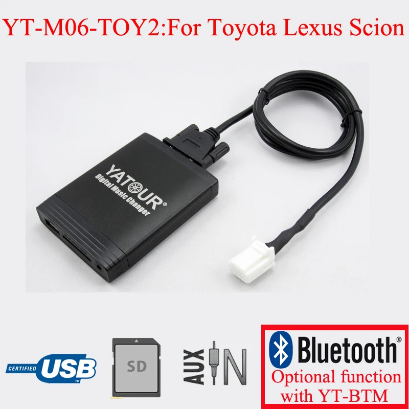 Автомобильный радиоприемник Yatour USB SD AUX IN адаптер для Toyota Lexus Scion 6 + 6PIN