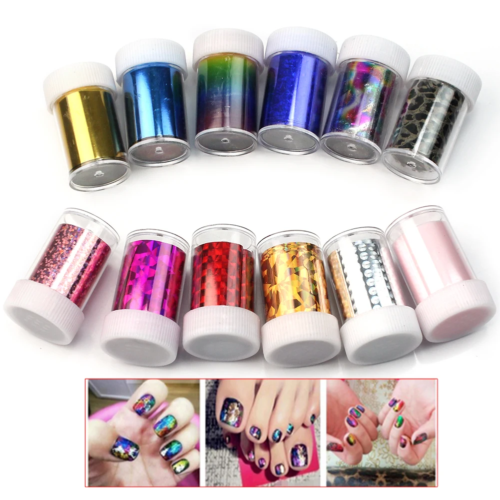 12 рулонов переводной фольги для дизайна ногтей|foil wrap|nail art transfersroll nail |