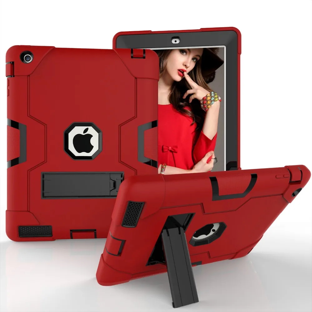 Для iPad 2/3/4 сверхпрочный ударопрочный гибридный резиновый прочный защитный чехол