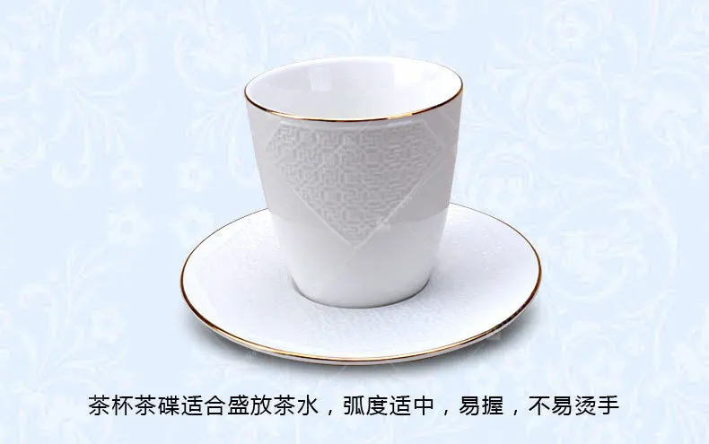 8/10inch ceramic flat plate gold dinner dessert coffee cup with saucer soup bowl spoon CC150 | Дом и сад