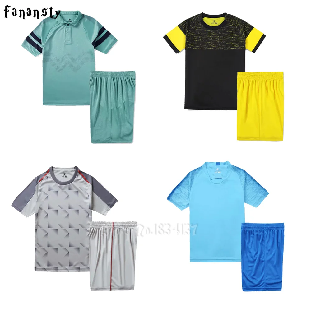 Kids Football Jerseys 18/19 Survetement Football Suits Boys Training Jerseys Customize Children Blank Soccer Sets Uniform New