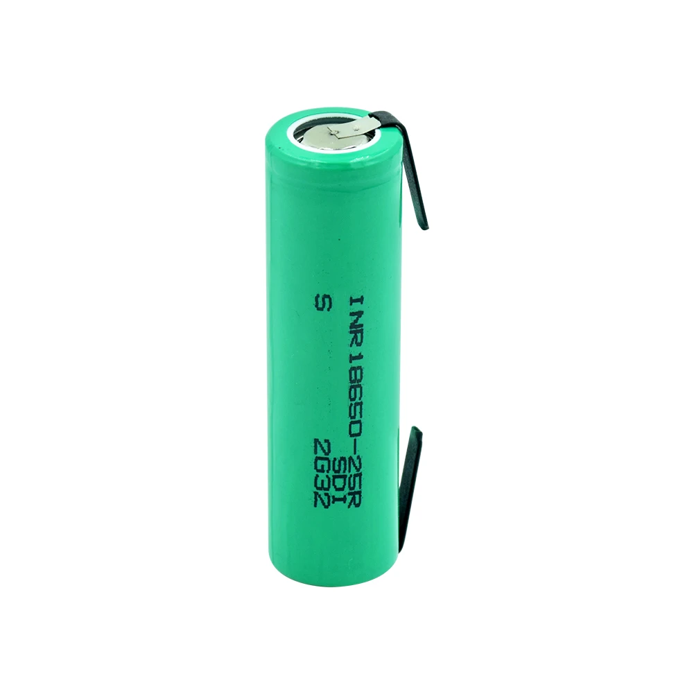1 PCS Высокая дренажная 20А INR 18650-25R батарея 3,7 V 2500mAh перезаряжаемая с полосками припаянные батареи для высокого тока+ DIY никель - Цвет: 1 PCS