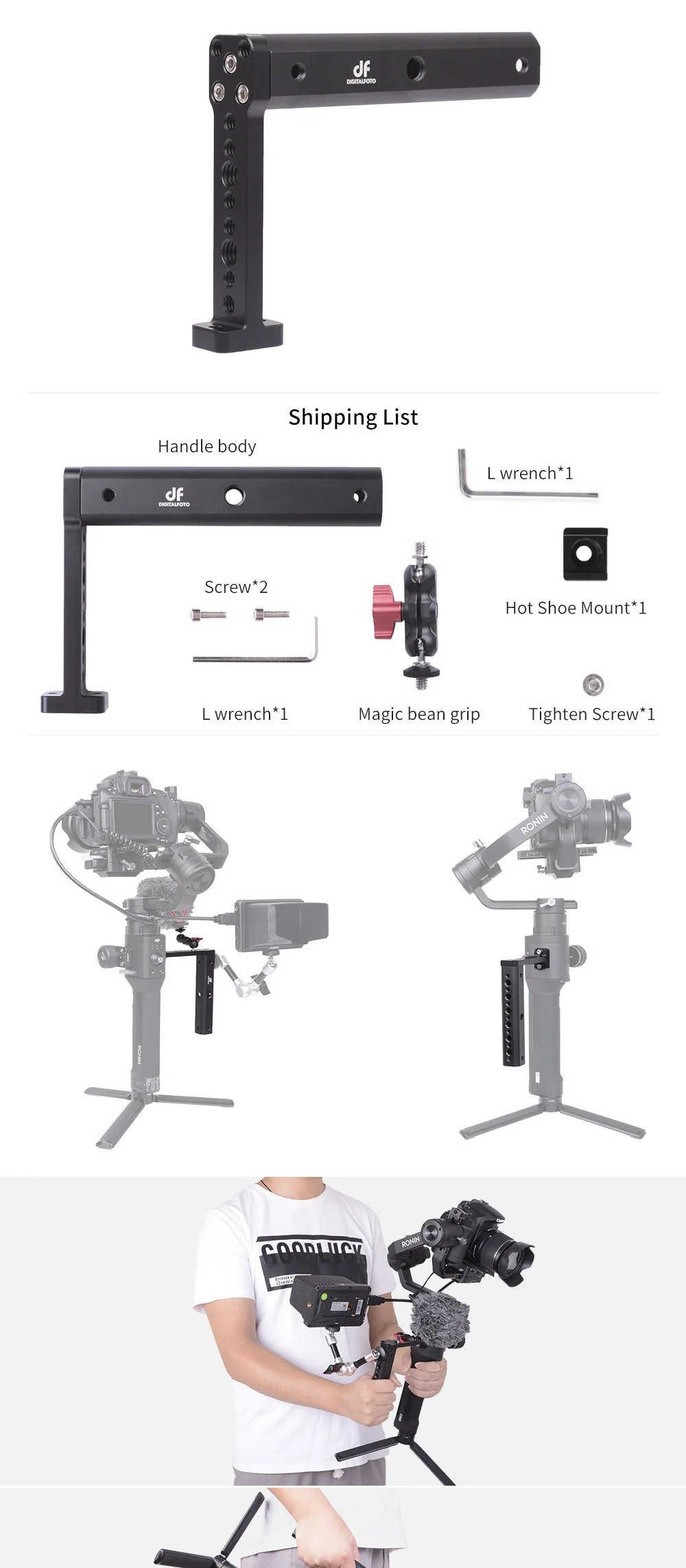DJI Ronin SC/S Аксессуары многоугольное расширительное оборудование 1/4 3/8 Резьбовое крепление СВЕТОДИОДНЫЙ монитор кран 2 Moza air2 AK2000 AK4000