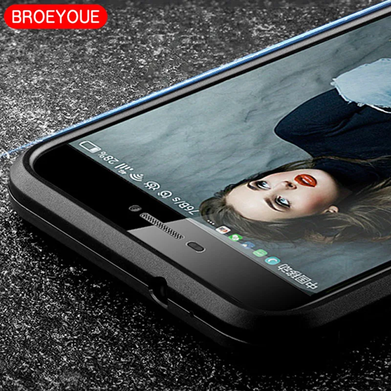 BROEYOUE бронированный чехол для Huawei P8 P9 P10 Plus Lite 2017 Honor 8 9 5X 6X 6A V8 V9 Nova 2 Гибридные