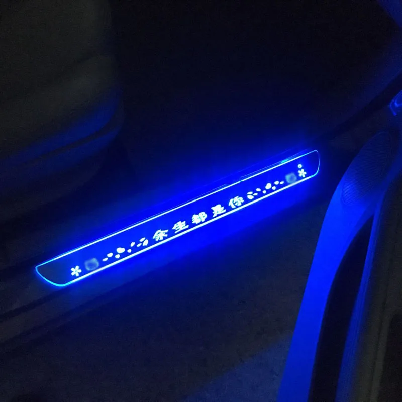 Подходит для Toyota дверной Динамический светодиодный фонарь порога Накладка Добро пожаловать педаль автомобиля Стайлинг мерцающие дверные пороги освещение для Toyota RAV4