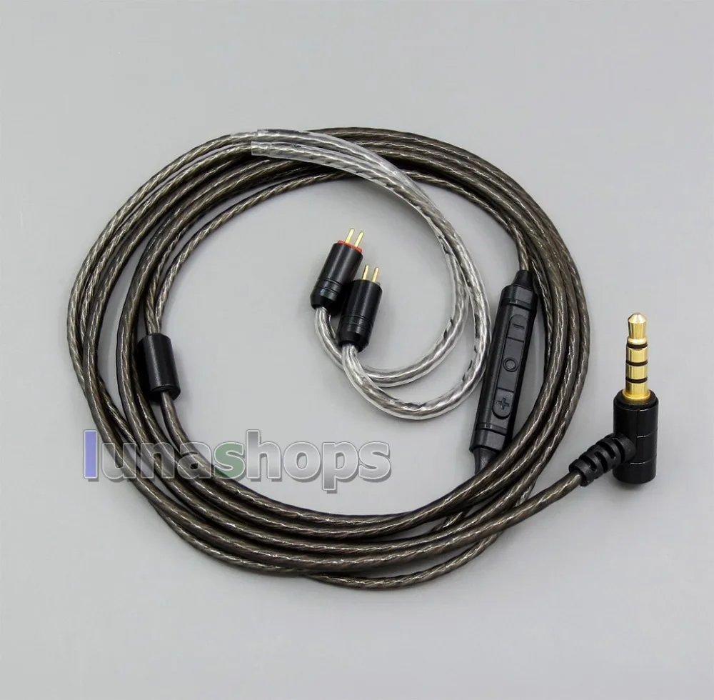 LN006030 Экранирование Mic удаленный OCC посеребренный кабель для наушников 0 78 мм