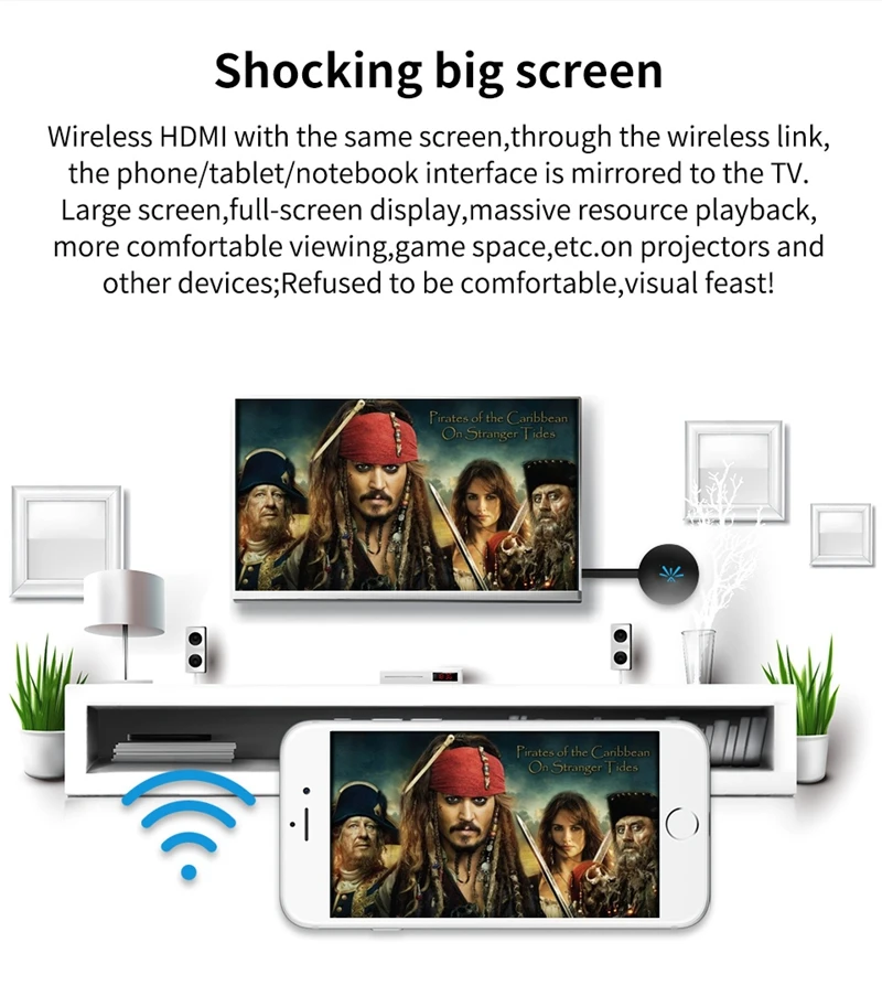 1080P HD tv HDMI Палка беспроводной WiFi Дисплей Ключ адаптер для iPhone X XS MAX XR iOS Android для samsung S8 S9 S10+ S10e к телевизору
