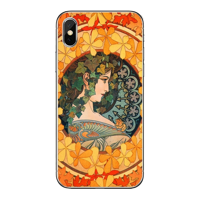 Чехол с постером ALPHONSE MUCHA для телефона Samsung Galaxy S10 S9 S8 S7 S6 edge Plus Lite S5 S4 Note 9 8 5 4 мягкий