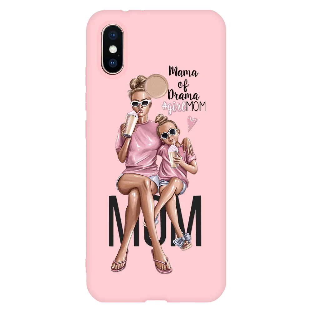 Коричневые волосы ребенка для мам и дочек, для Xiaomi Redmi Mi 8 9 6X A1 A2 Lite 4A 4X5 5A 6 6A плюс S2 Y2 Note 3 4X5 6 7 Pro Чехол розовый чехол из ТПУ