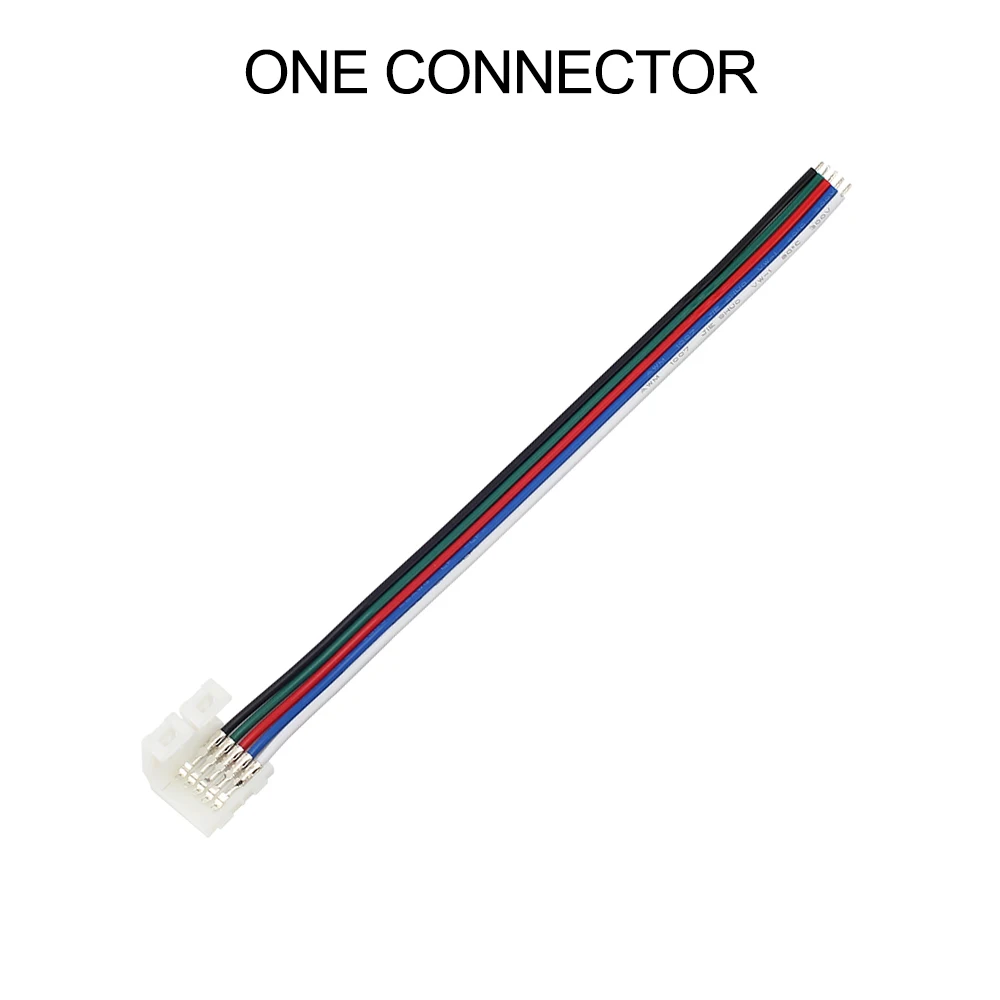 5 шт./лот, 10 см 4pin 5pin для RGB RGBW RGBWW Цветной ленточный LED коннектор без пайки 2 концевых разъема для полосы сращивания
