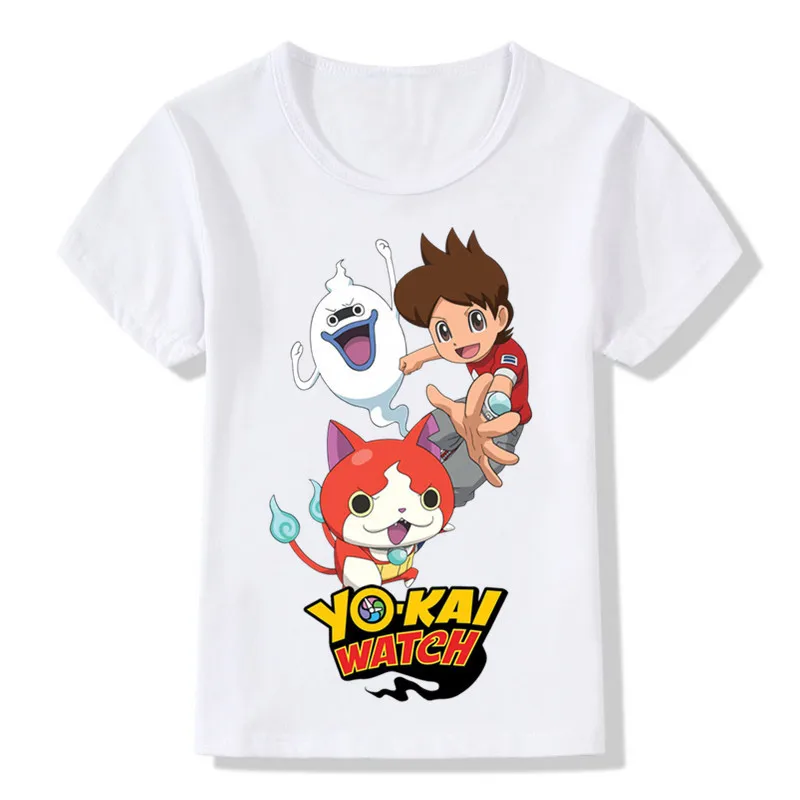 Детские смешные футболки Yo Kai Watch с мультяшным дизайном топы для мальчиков и