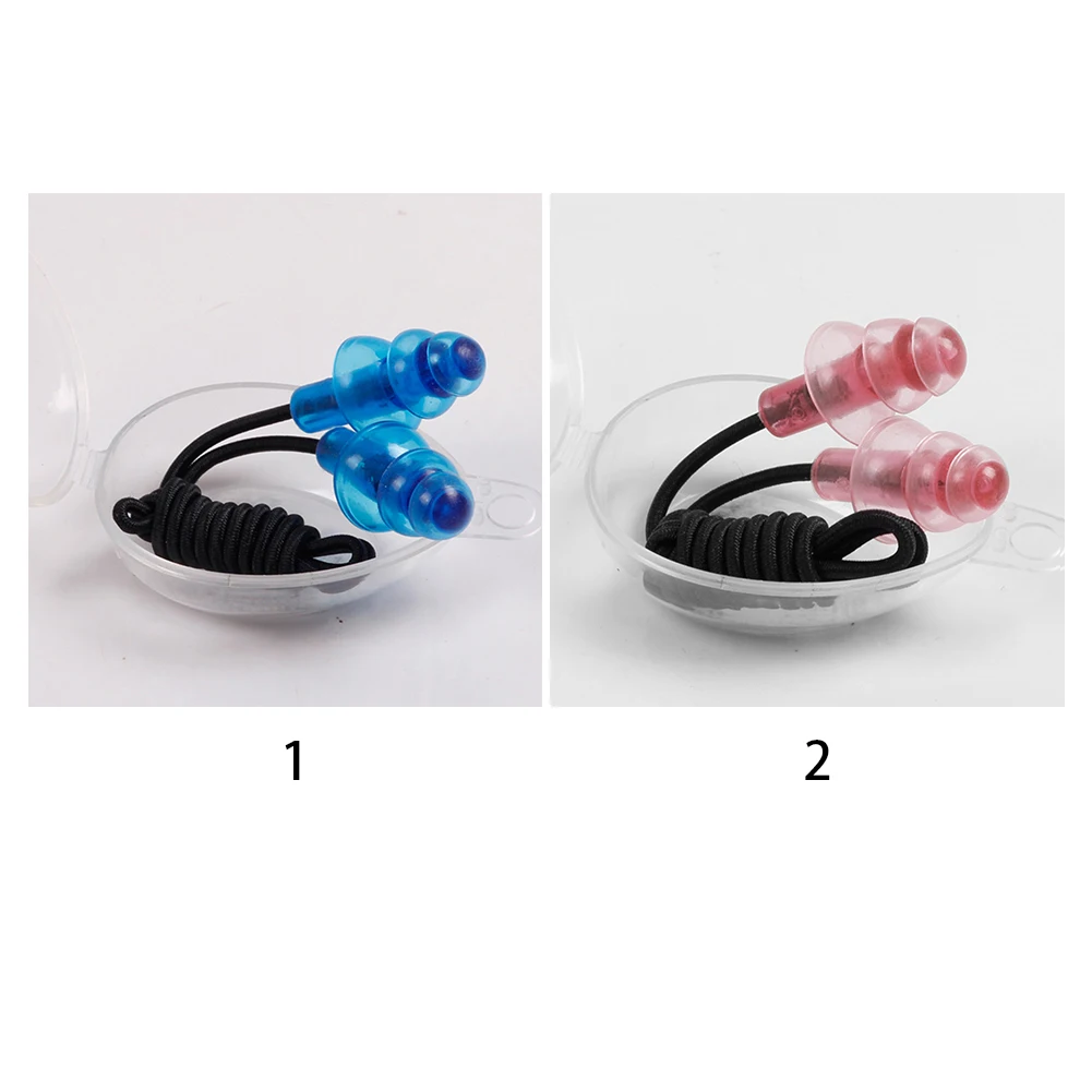 Universal Soft Silicone Swimming Ear Plugs Earplugs Gear with a Case Box Pool Accessories Water Sports Swim Plug | Спорт и