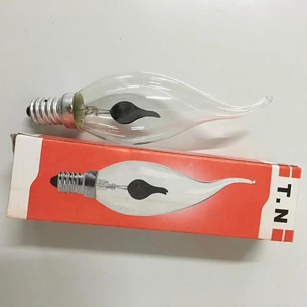 E14 3W Edison накаливания свеча Мерцающая лампа огонь пламя хвост/наконечник Ретро