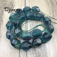 polished faceted fluorspar nugget beadspolyhedral nature stone fluorite crystal quartz drilled beads for jewelry making my1836