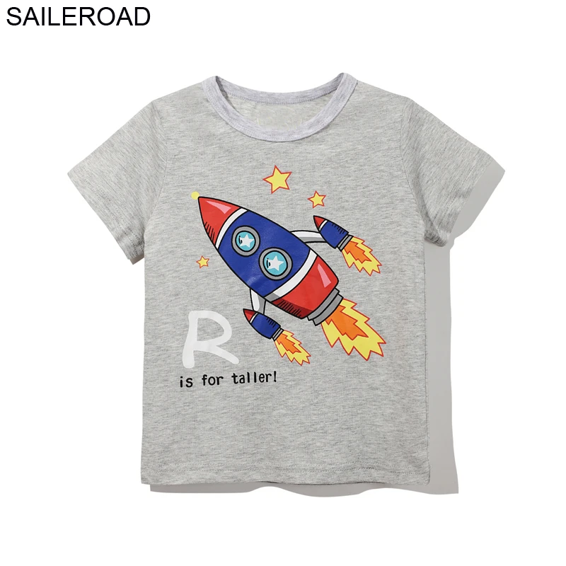 SAILEROAD Rocket для высокой детской футболки Summer Little Kids с коротким рукавом Хлопковая