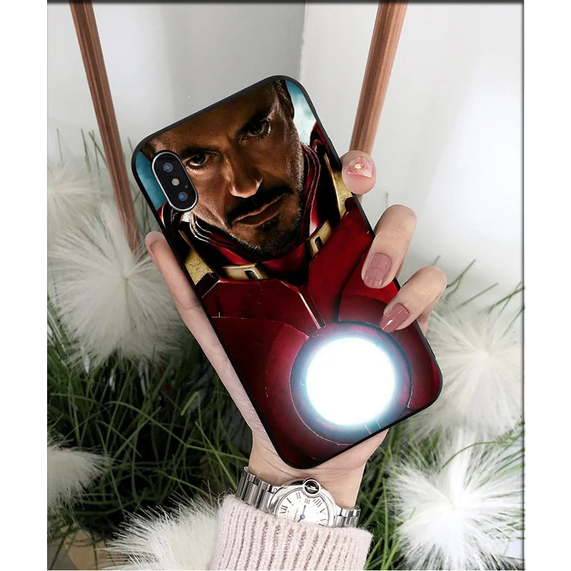 MaiYaCa Marvel Железный человек Силиконовый ТПУ мягкий черный чехол для телефона Apple