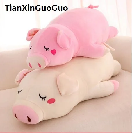 

large 48cm cartoon pig plush toy lovely prone pig soft doll throw pillow birthday gift b2044