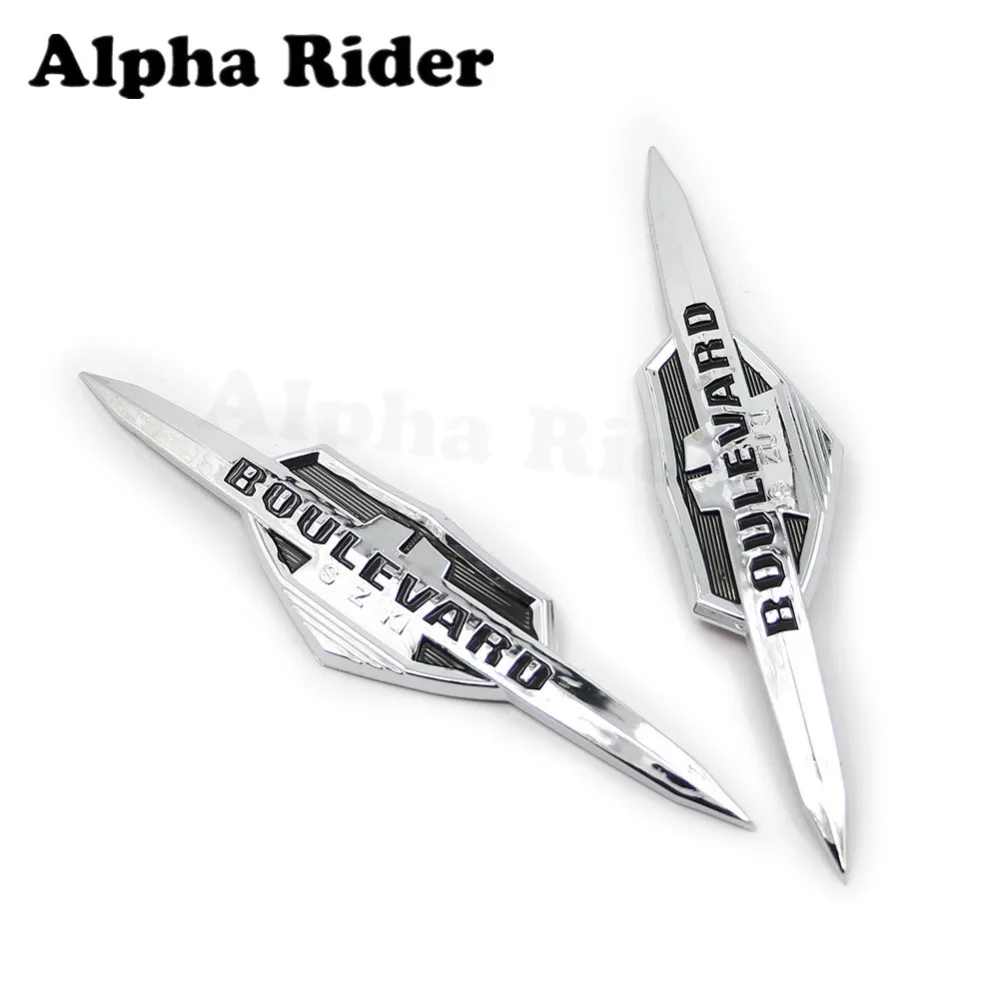 2 Piece Motorcycle Gas Tank Emblem Badge Chrome For Suzuki Boulevard VL400 800 C50 M50 C90 M90 M109R | Автомобили и мотоциклы