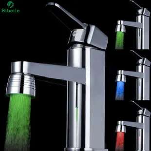 

SBLE LED Water Faucet Stream Light 7 Colors Changing Glow Shower Tap Head Kitchen Temperature Sensor Tap Kitchen Accessories