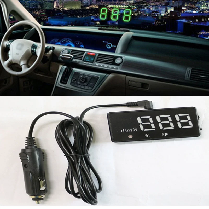Universal Car GPS HUD Up Display Projector KM/h Speedometer Overspeed Warning Alarm Plug &amp Play | Автомобили и мотоциклы