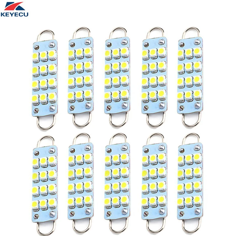 KEYECU 10 шт. белые 44 мм (1 73 дюйма) 12-SMD 1210 3528 чип жесткая петля фестон светодиодный ные